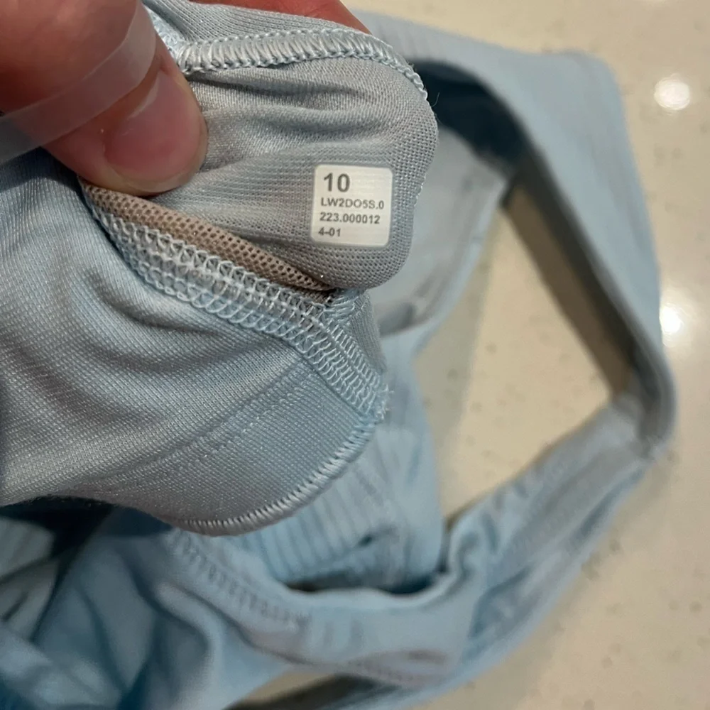 Lululemon Ribbed Nulu Asymmetrical Yoga Bra in Powder Blue Size 10